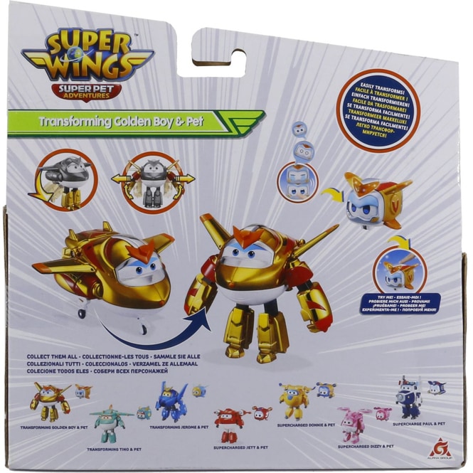 Super Wings - Transforming Chrakter - Golden Boy mit Pet Spielset