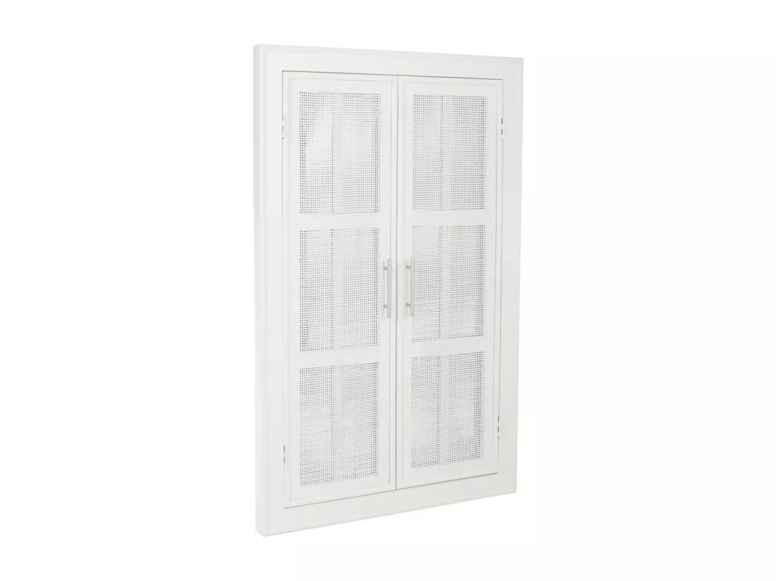 Miroir en bois et treillis blanc 73.5x5x118h