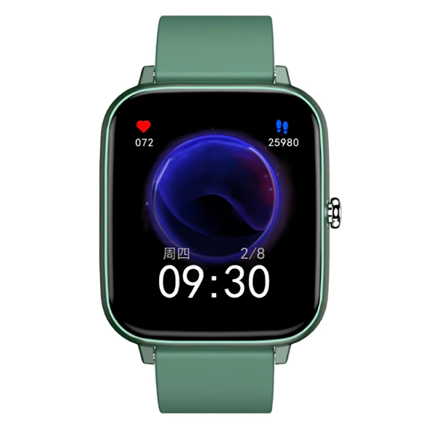 TPFNet Smart Watch / Fitness Tracker IP67 - Silikon Armband - Android & IOS - Grün