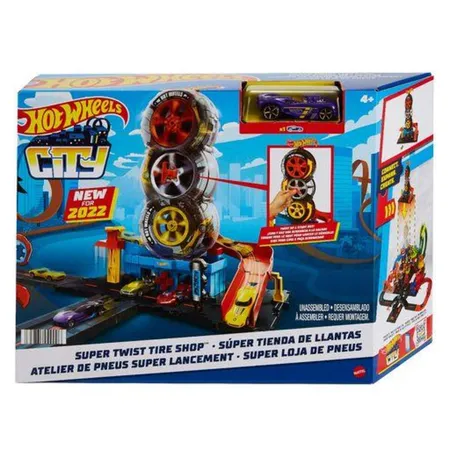 Hot Wheels City Super Reifenshop Spielset, Geschenk für Kinder von 4 bis 8 Jahren