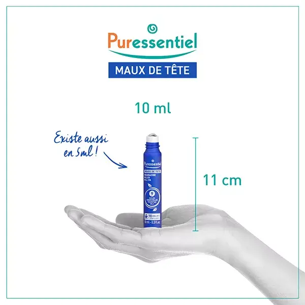 Puressentiel Wellbeing Roll-on para Dor de Cabeça com 9 Óleos Essenciais 10ml