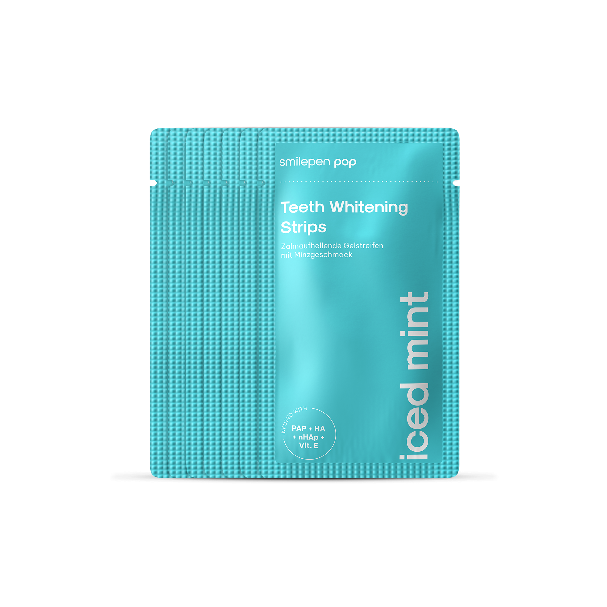 (14er Set) Zahnbleaching Pop Whitening Strips zur Zahnaufhellung (SPCWSMI) - Iced Mint