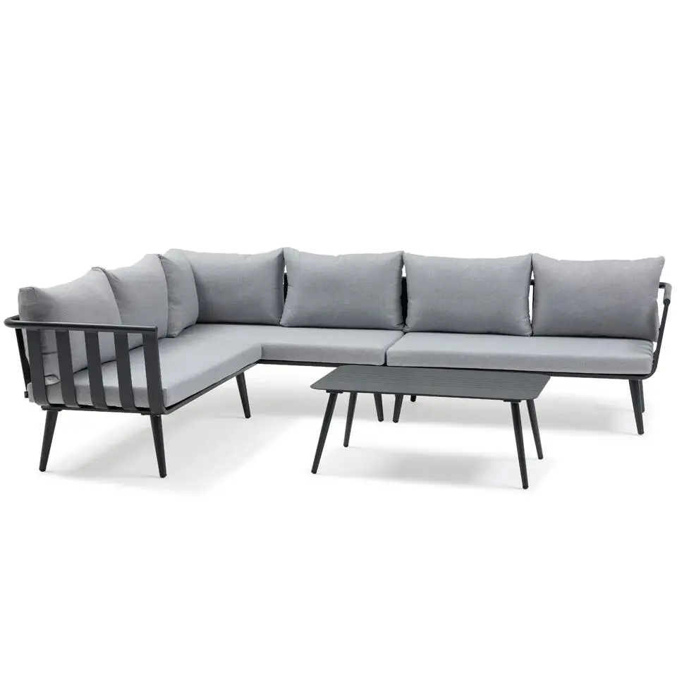 Hoek loungeset 5 personen Aluminium Grijs De Laan Projects