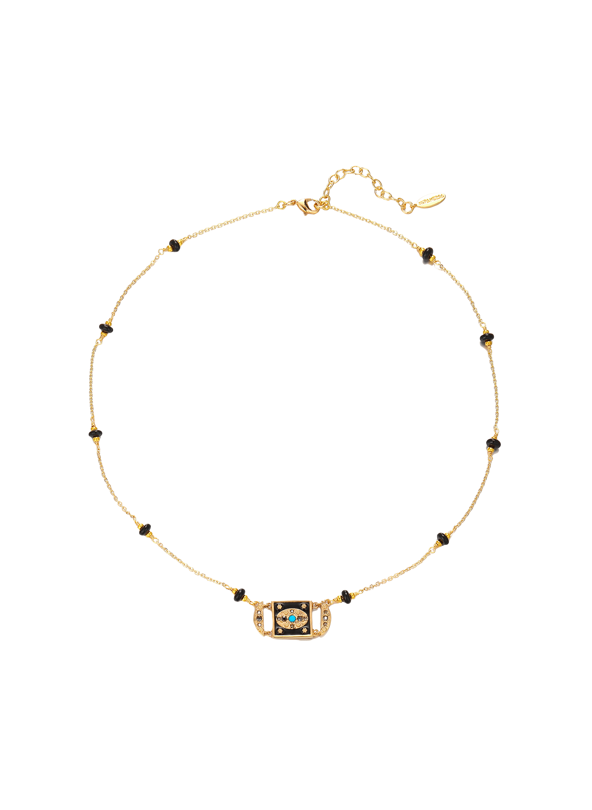 VENERA - Collier ras de cou avec pendentif en laiton | Noir