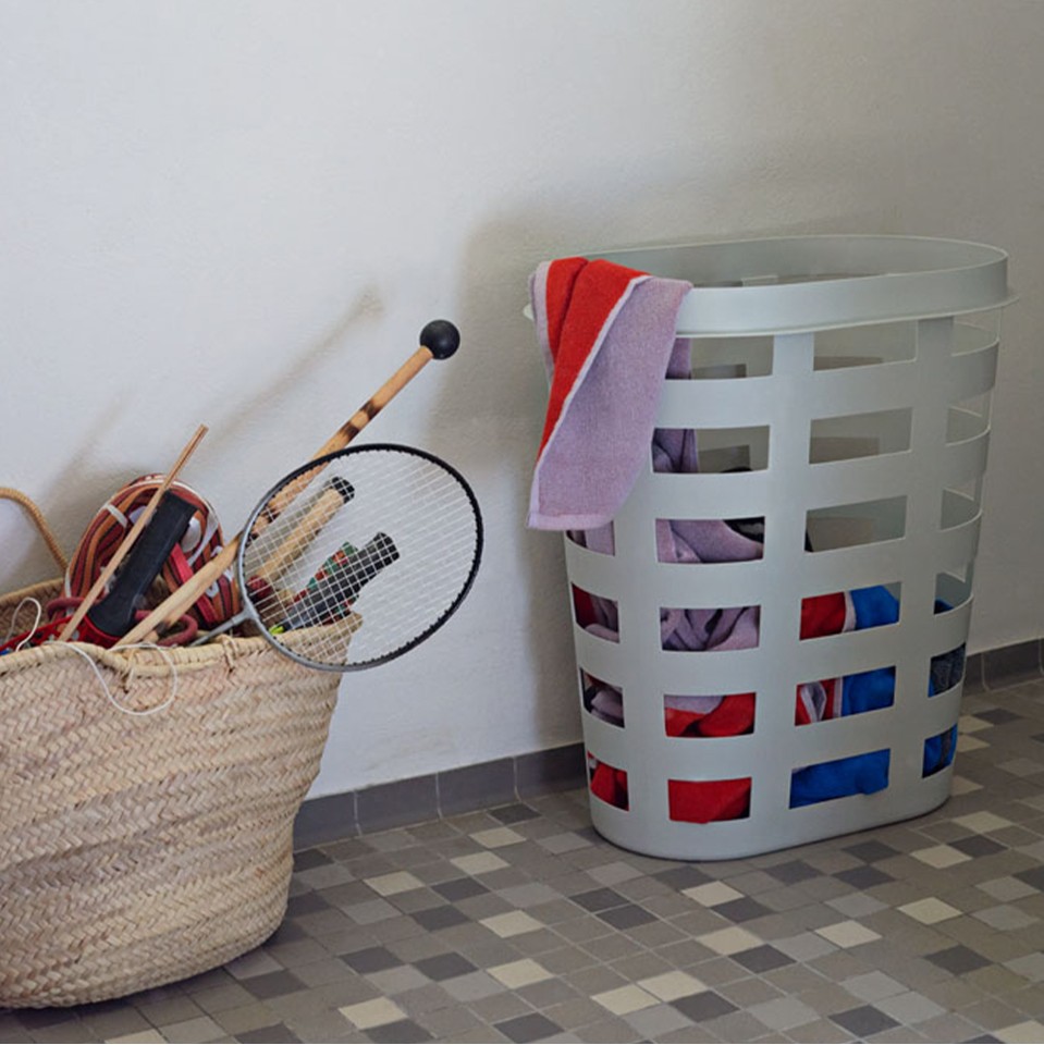 HAY - Laundry Basket Vasketøjskurv Recycled Large - Lys grå