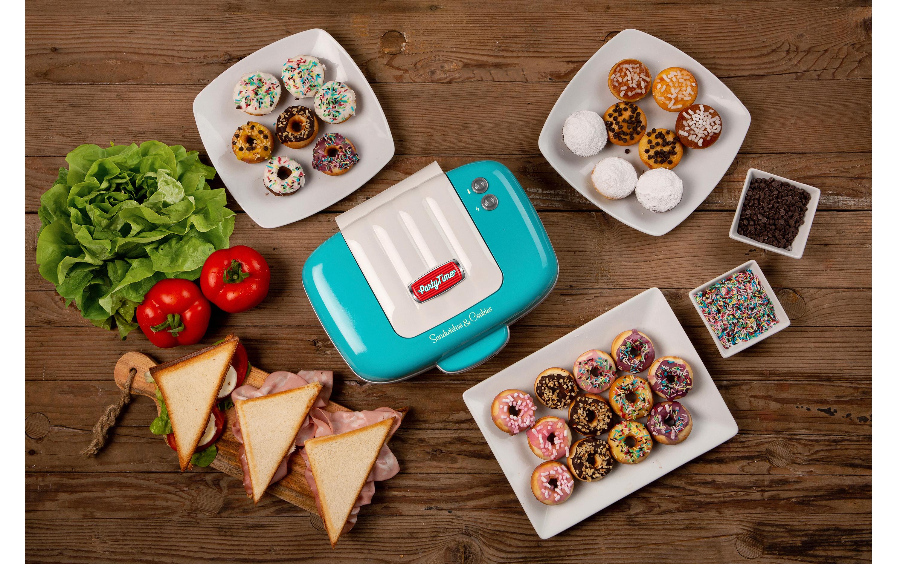 Multifunktionsgrill Party Time ARI-1972-BL 700 W, BlauSandwich- und Keksmaschine