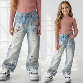 Dreamy Art Wide Leg Jeans – Blauw