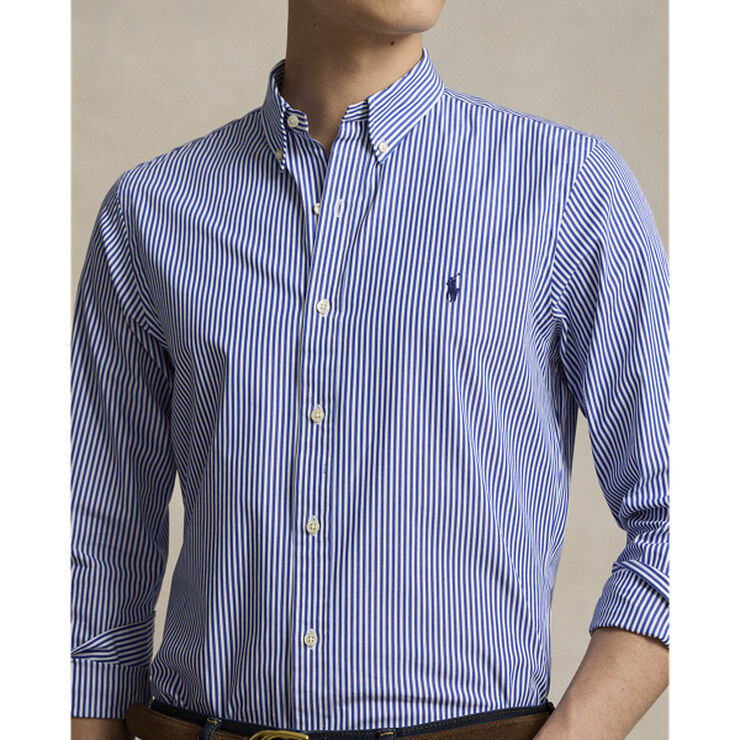 Polo Ralph Lauren Slim Fit Striped Stretch Poplin Shirt Blå/hvid