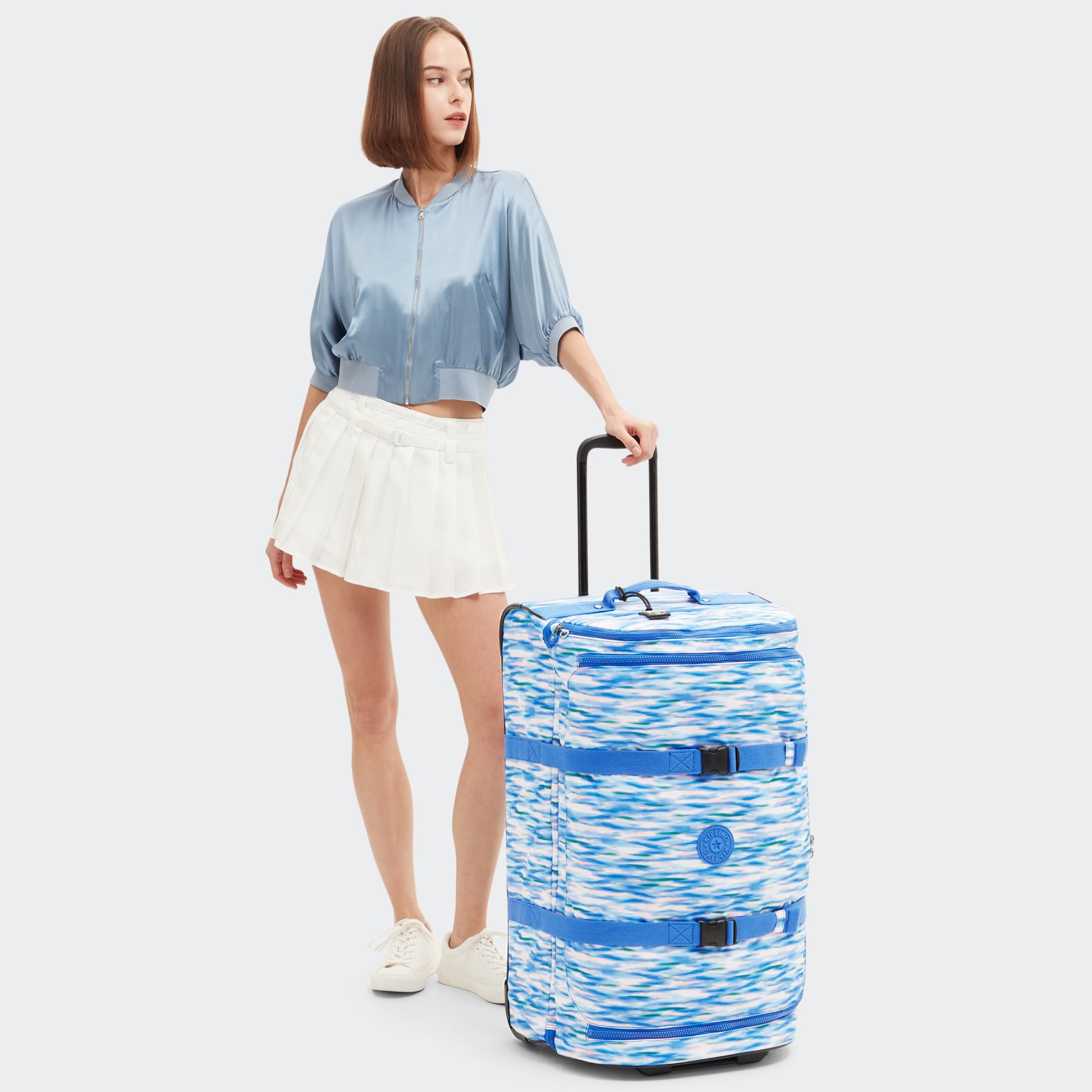 AVIANA L Grande valise à roulettes avec sangles ajustables - Diluted Blue