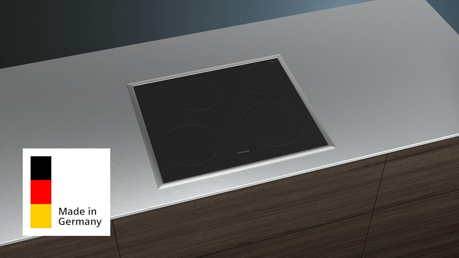 Siemens EQ110KA2EE iQ100 Herd-Glaskeramik-Kochfeld-Kombination (herdgesteuert), 59,4 cm breit, Schnellaufheizung, 3D-Heißluft Plus Backen auf 3 Ebenen