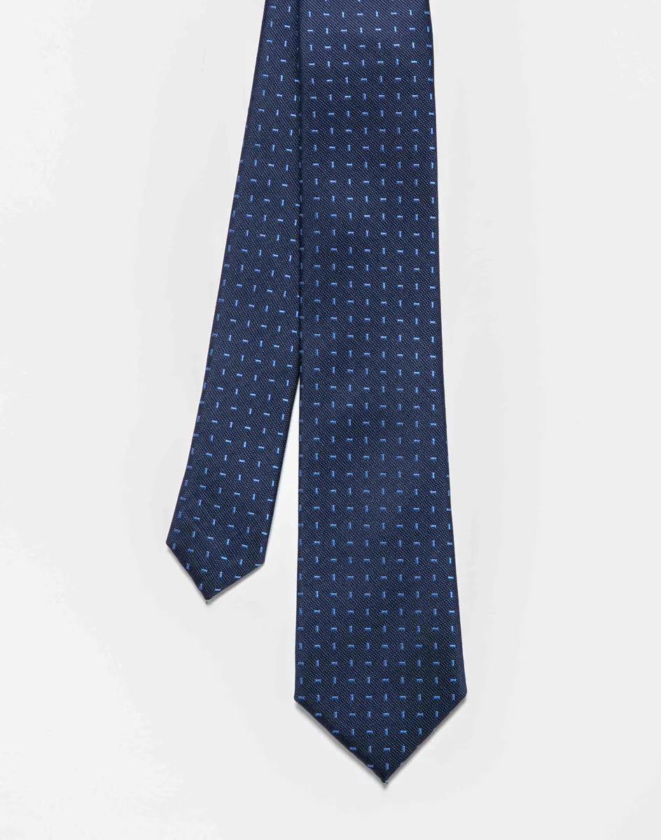 Cravate slim fantaisie bleue