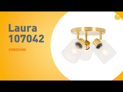 Plafondspot goud met glas 3-lichts verstelbaar rond - Laura