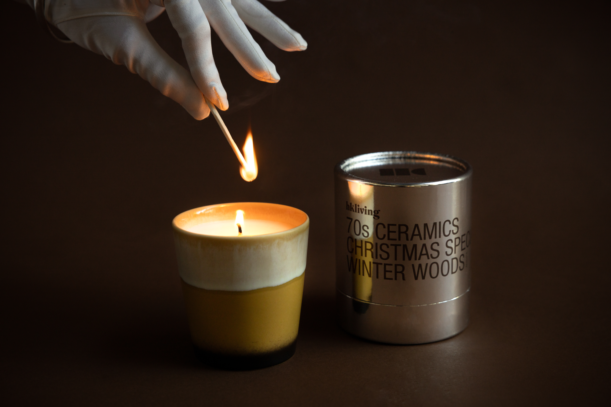 70's Ceramics geurkaars kerstspecial winter woods