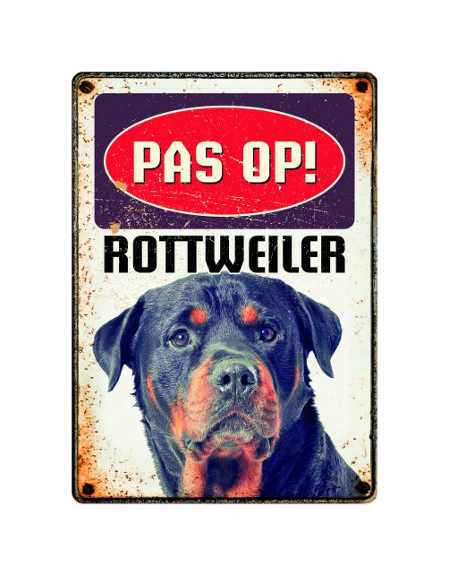 Plenty Gifts Bord Pas Op Rottweiler - Cadeau - 14.8x21 cm