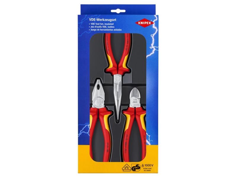 Knipex Zangen-Set VDE Elektro, 3-teilig Elektro-Paket