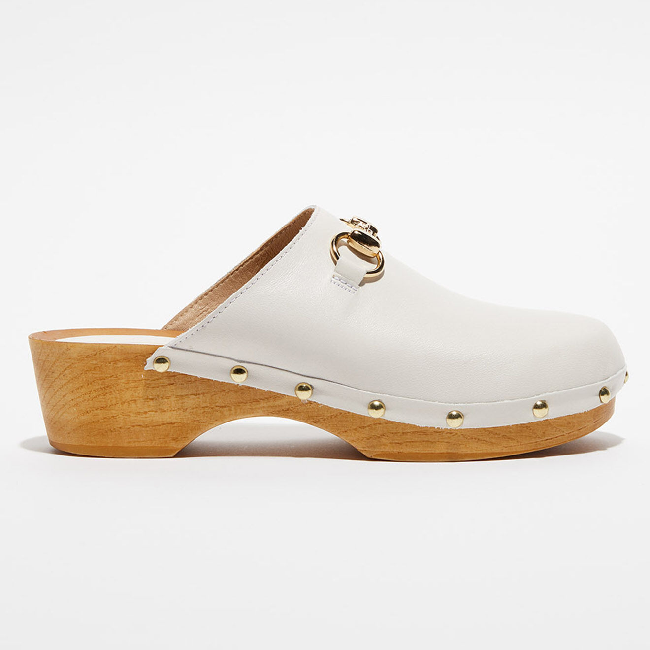 Apologie Studio Sabots en Cuir Nala blanc cassé - Talon 5 cm