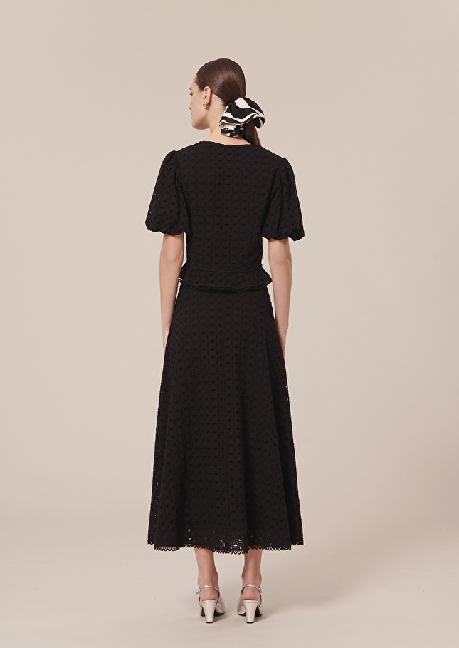 Jupe Jessienoire en broderie anglaise