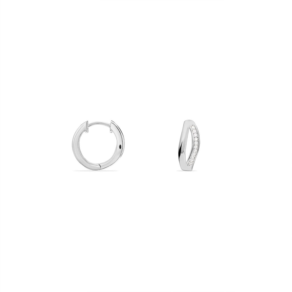 Créoles Celimene Rondes Argent Blanc Oxyde De Zirconium
