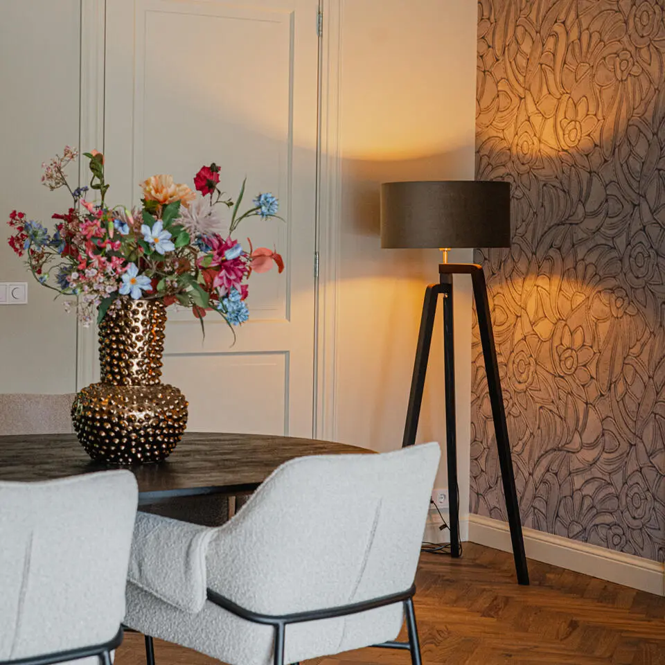 Qazqa vloerlampen puros taupe e27