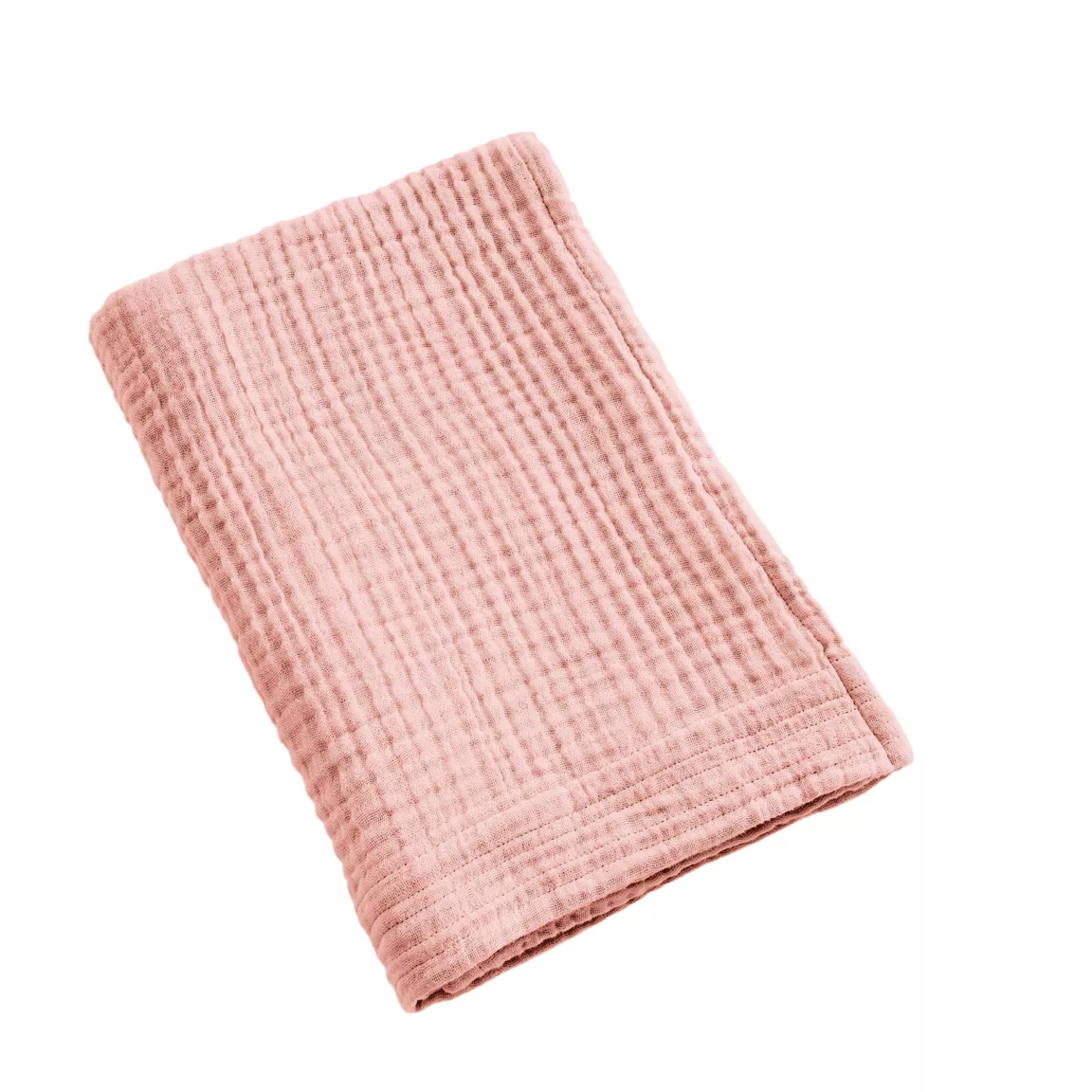 Serviette de bain gaze de coton (50 x 90 cm) Gaïa Rose pêche