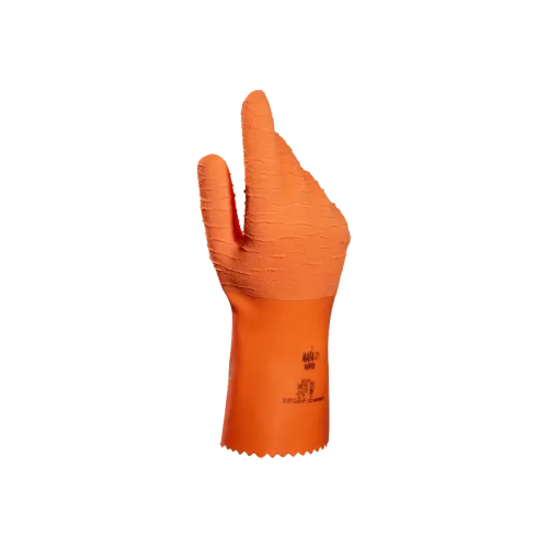 Gant de protection chimique latex support tissu Harpon 321 grip renforcé orange