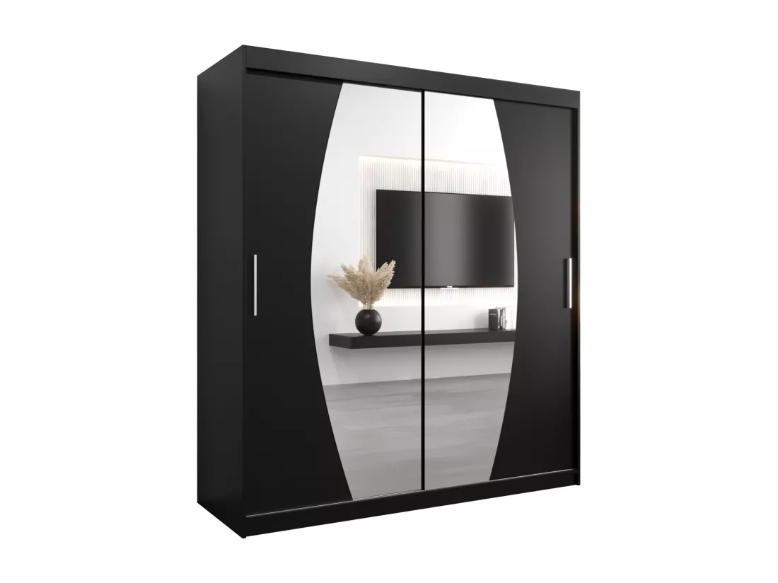 Armoire Elypse À Portes Coulissantes 200/180/62 2 portes (Noir/Noir)