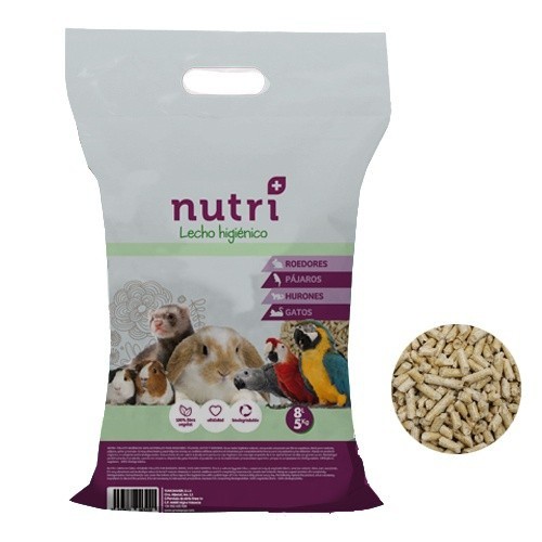 Pellets higiênicos naturais para roedores e pássaros.