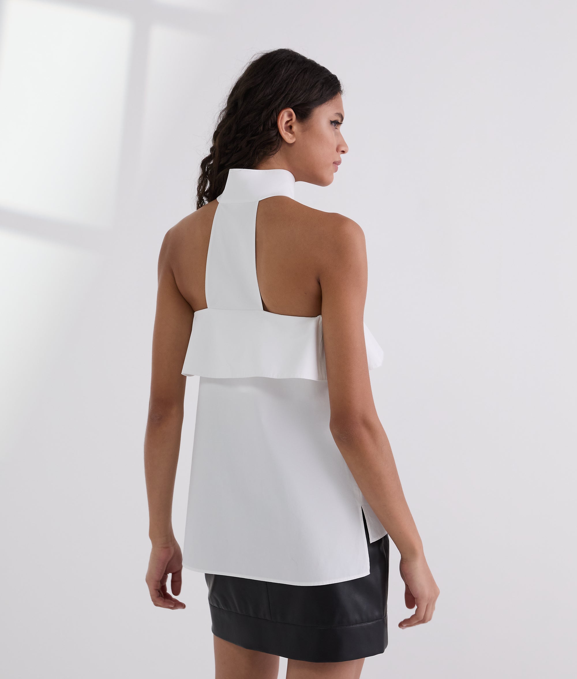 Strapless poplin overhemd