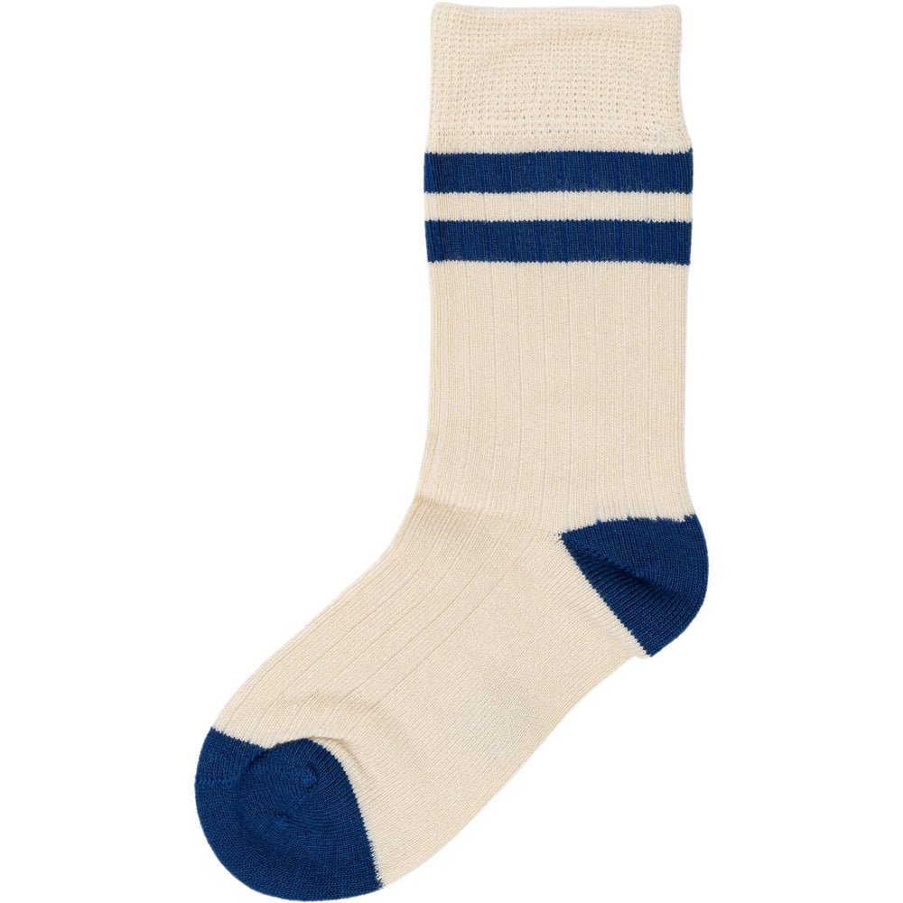 Køb minipop® Off White/Deep Cobalt Bambus Strømper Sport