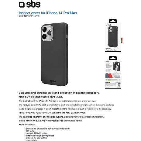 SBS iPhone 14 Pro Max cover - Sort