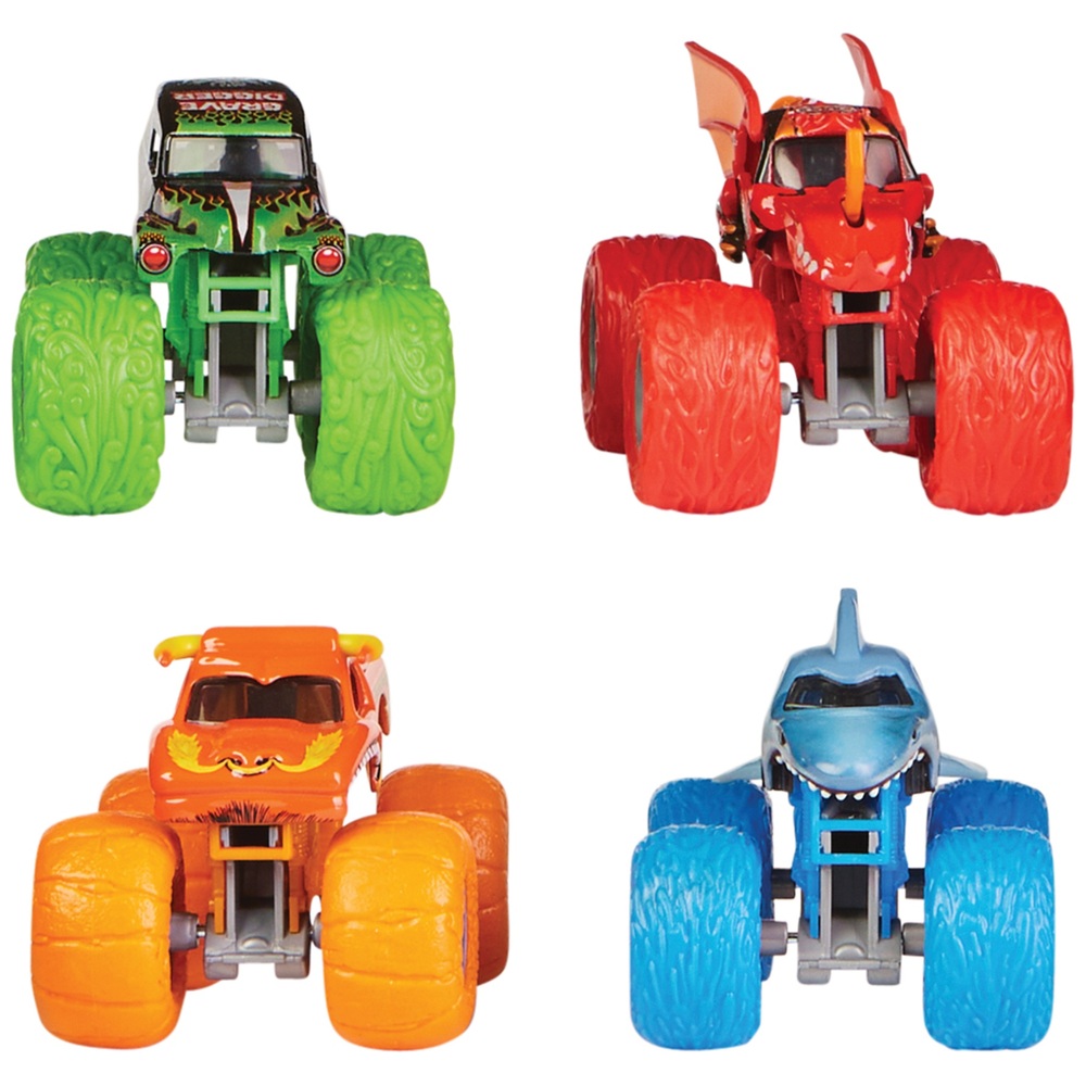 Monster Jam Offizielles 1:64 Megalodon 4er-Pack Monster Trucks