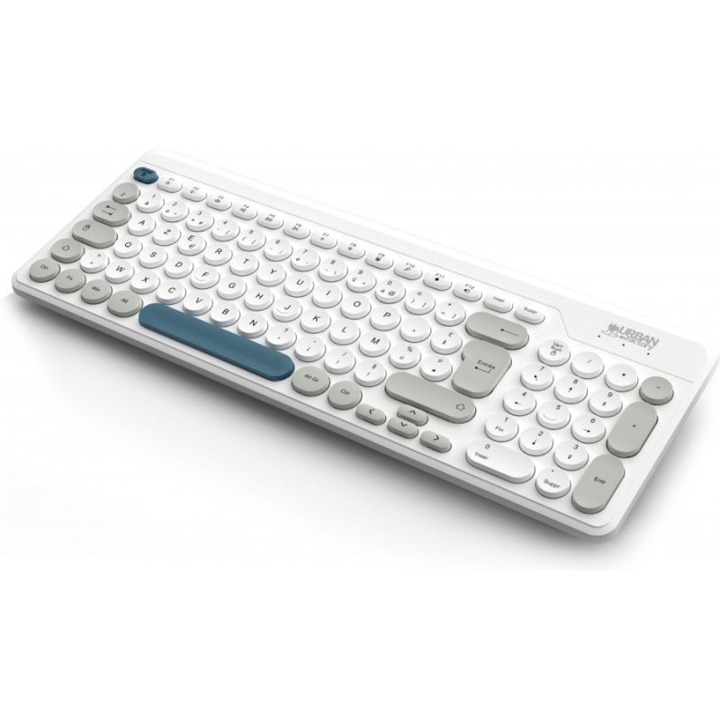 Urban Factory OWC25UF clavier Universel RF sans fil AZERTY Français Blanc, Gris, Bleu foncé