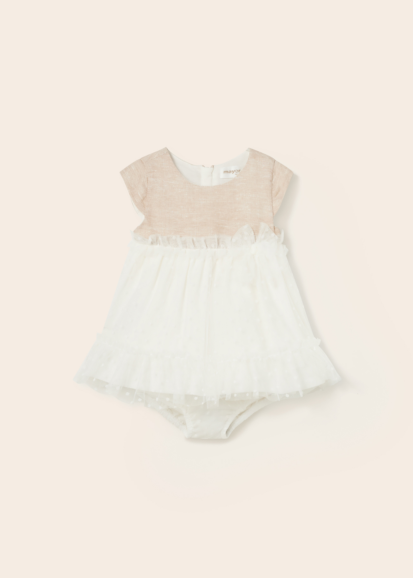 Vestido de linho com capa para fralda para recém-nascido