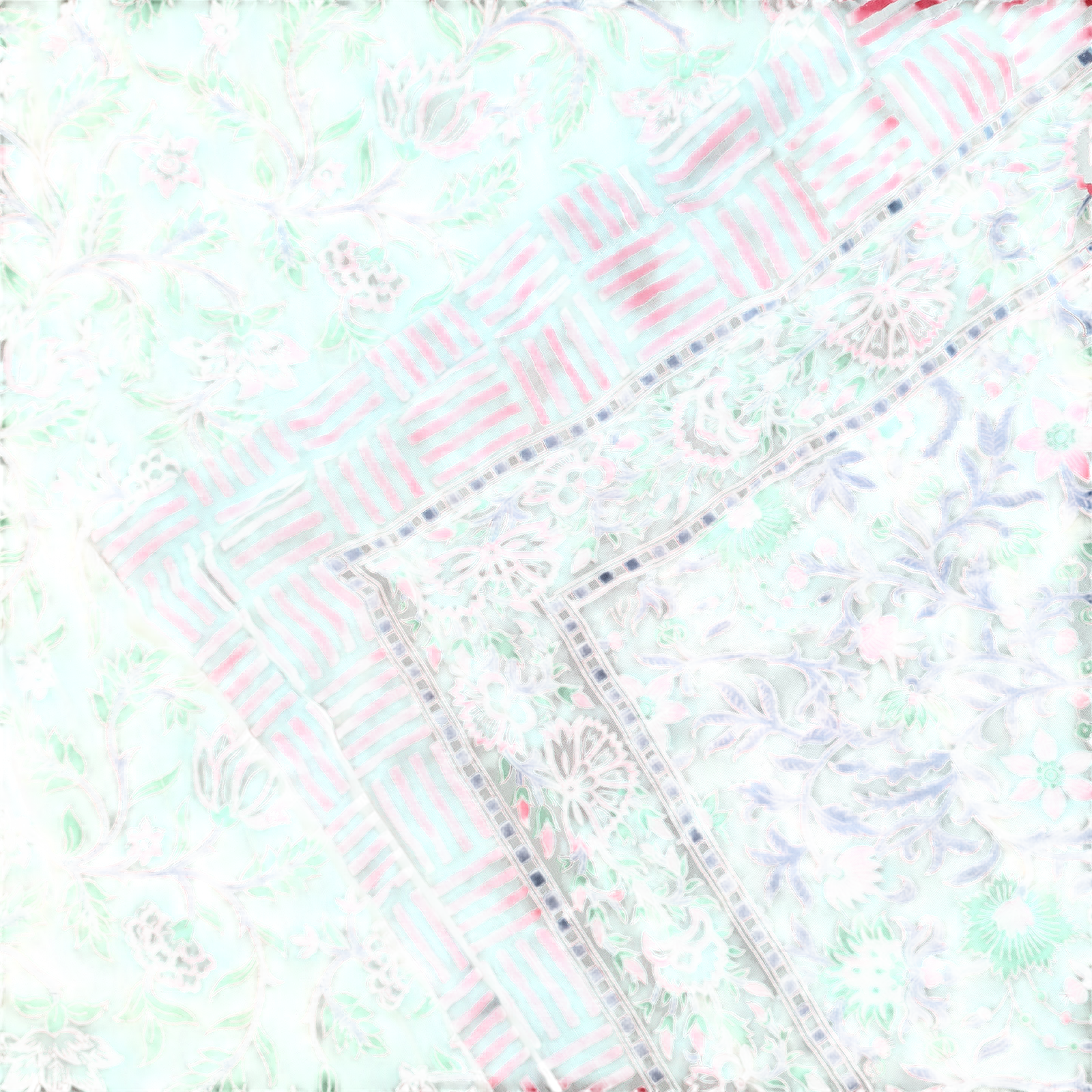 Quilt Single Block Print Red and  Blue