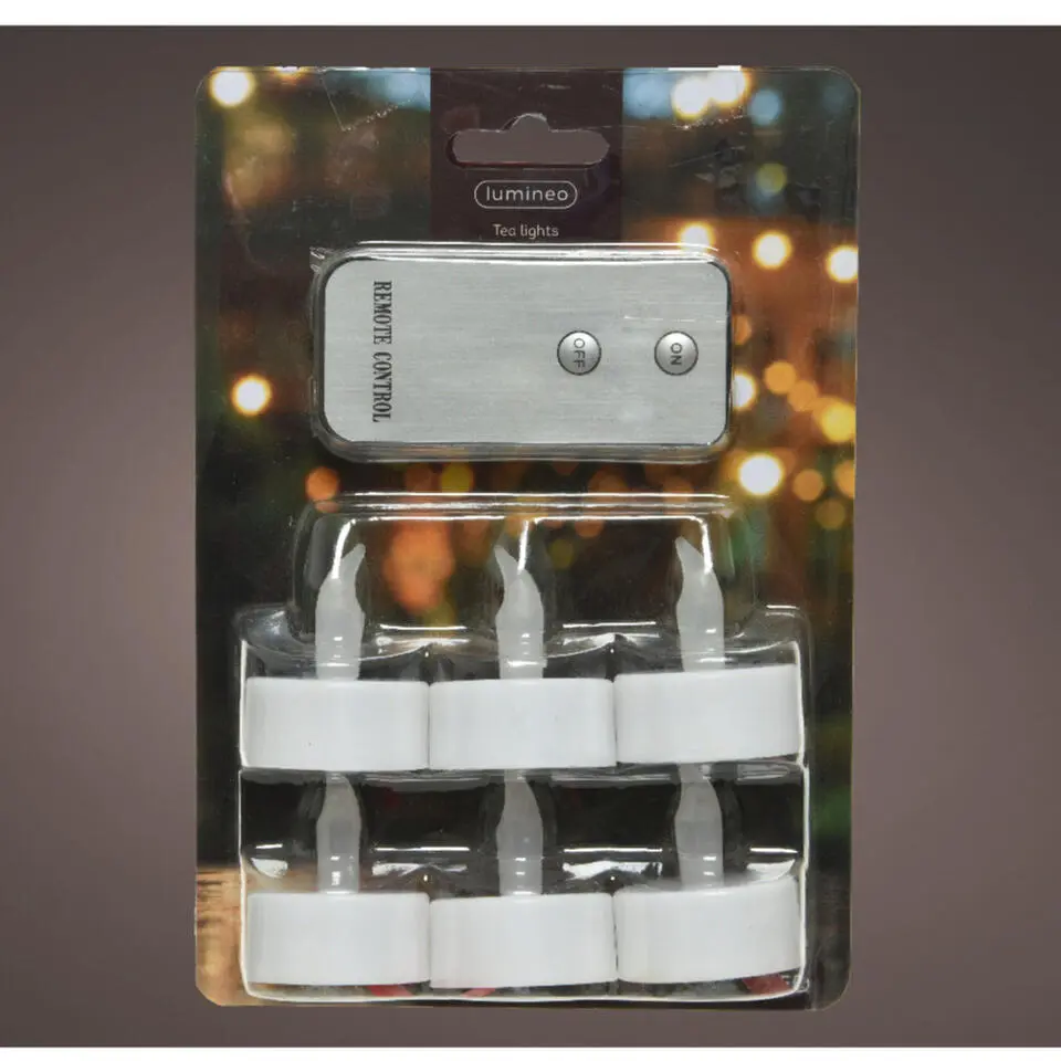 Lumineo LED waxinelichtjes - 6x stuks - wit