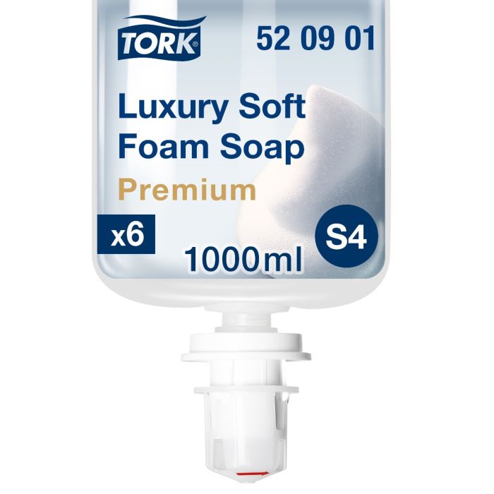 Tork S4 520901 VERNIEUWD ZIE 524901 6st luxe schuimzeep voor S4 zeepdispensers bloemengeur - 6x1000 ml (520901)