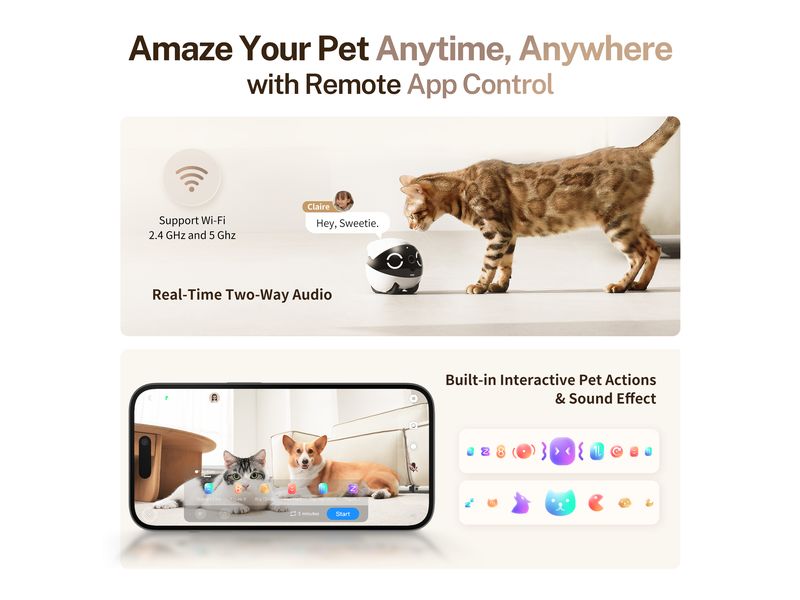 ENABOT Rola Mini Pet Monitor 2k Cam Kleine fahrbare Überwachungskamera