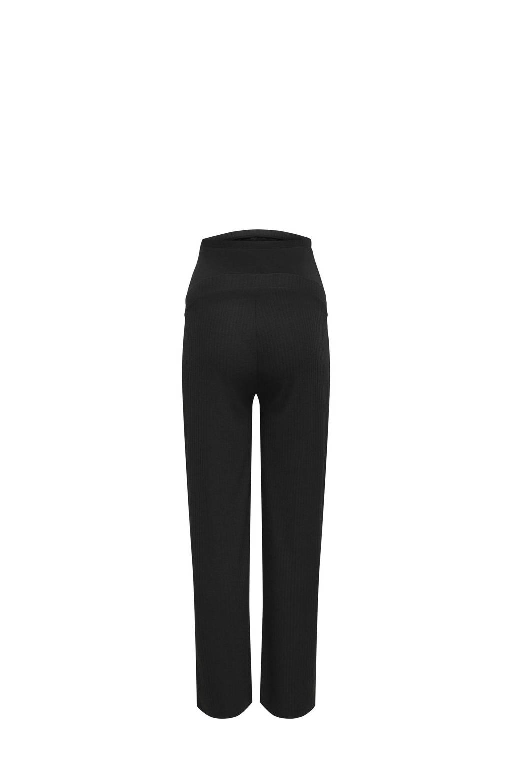 ONLY MATERNITY ribgebreide zwangerschapsbroek zwart
