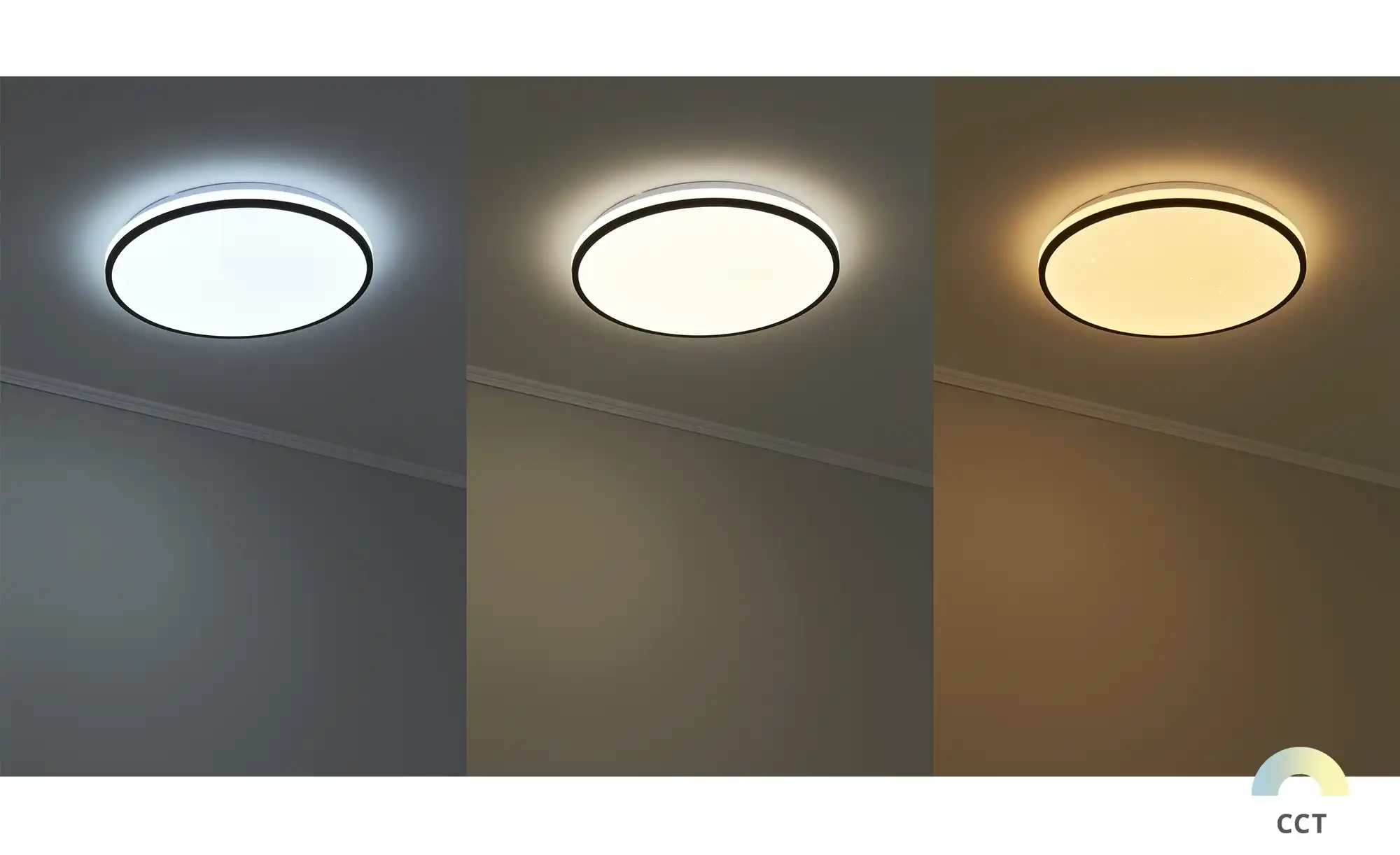 KHG LED-Deckenleuchte, schwarz mit Fernbedienung `klein