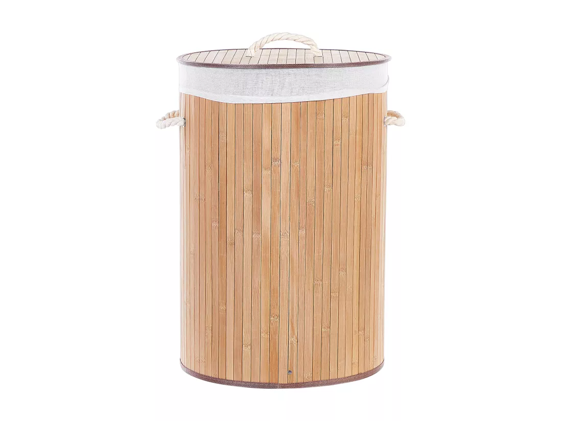 Panier en bambou teinte bois clair 60 cm SANNAR