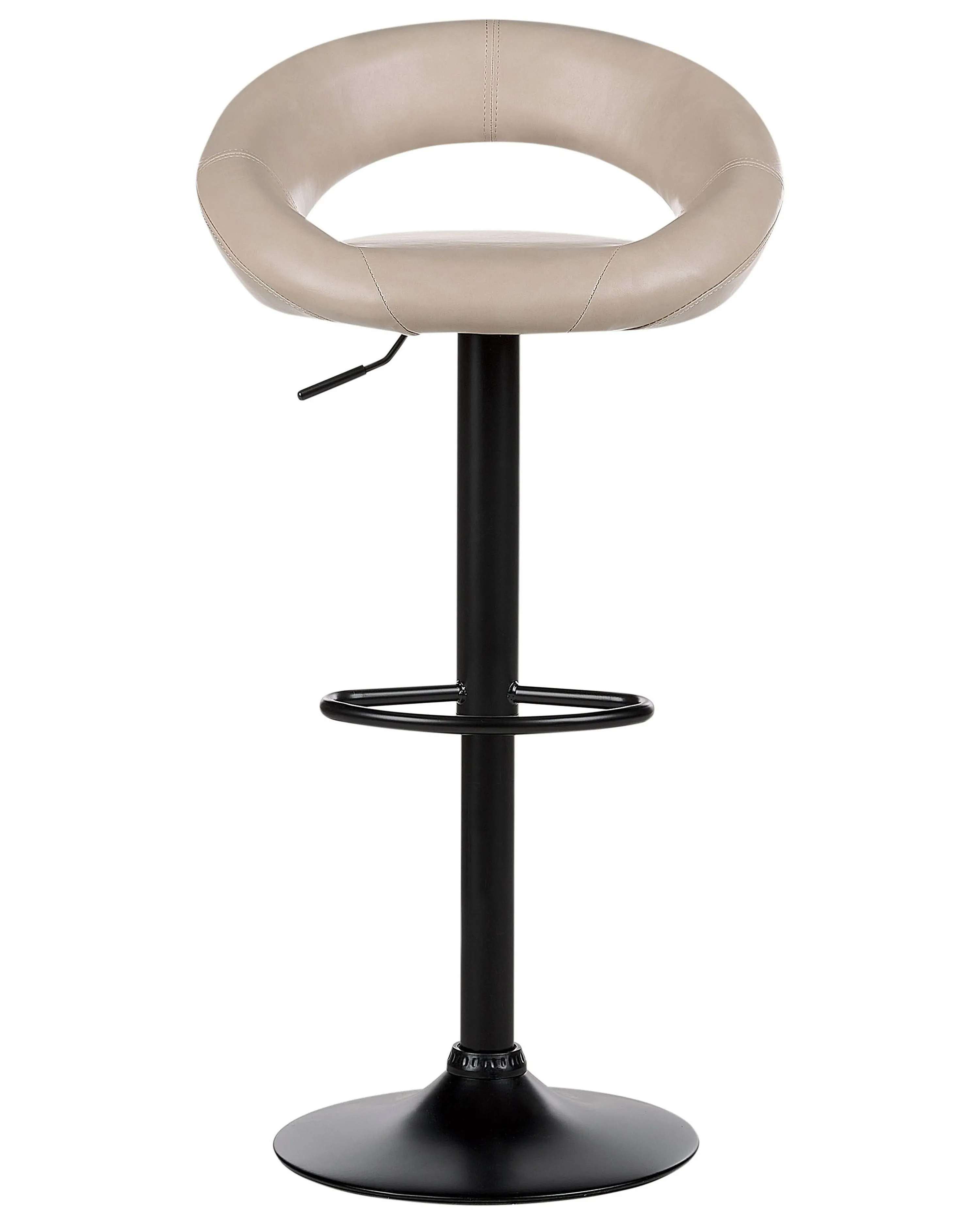 Set van 2 barstoelen PEORIA Kunstleer draaibaar Lichtbeige