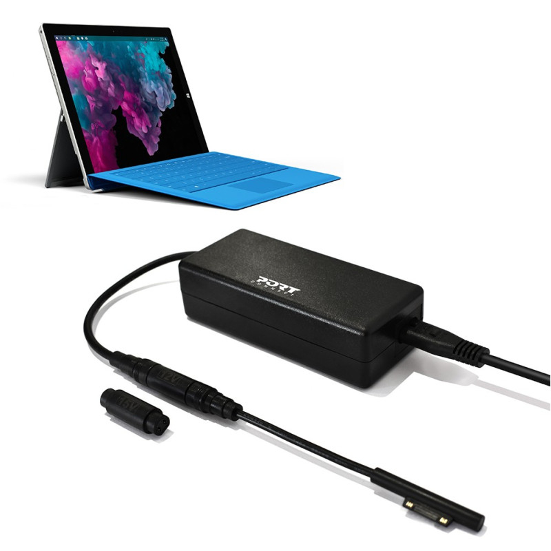 (60W) Universal Microsoft Surface Power Netzteil inkl. 3 Adaptersteckern (900102) - Schwarz