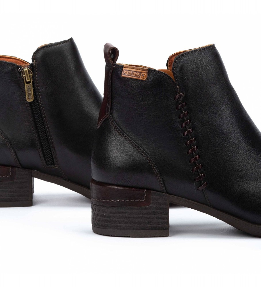 Botas de tornozelo Pikolinos Malaga em couro preto