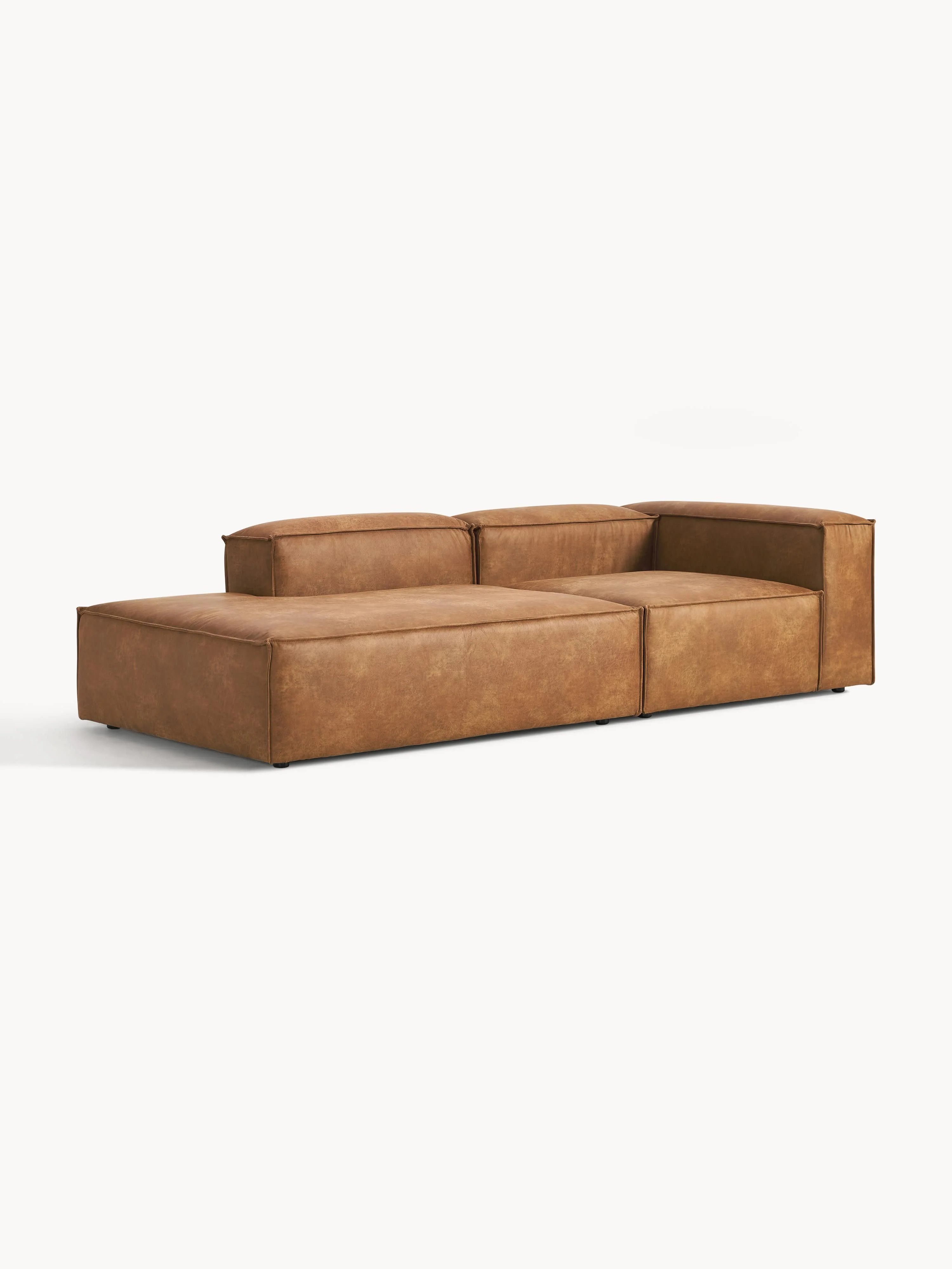 Modulaire chaise longue Lennon van gerecycled leer