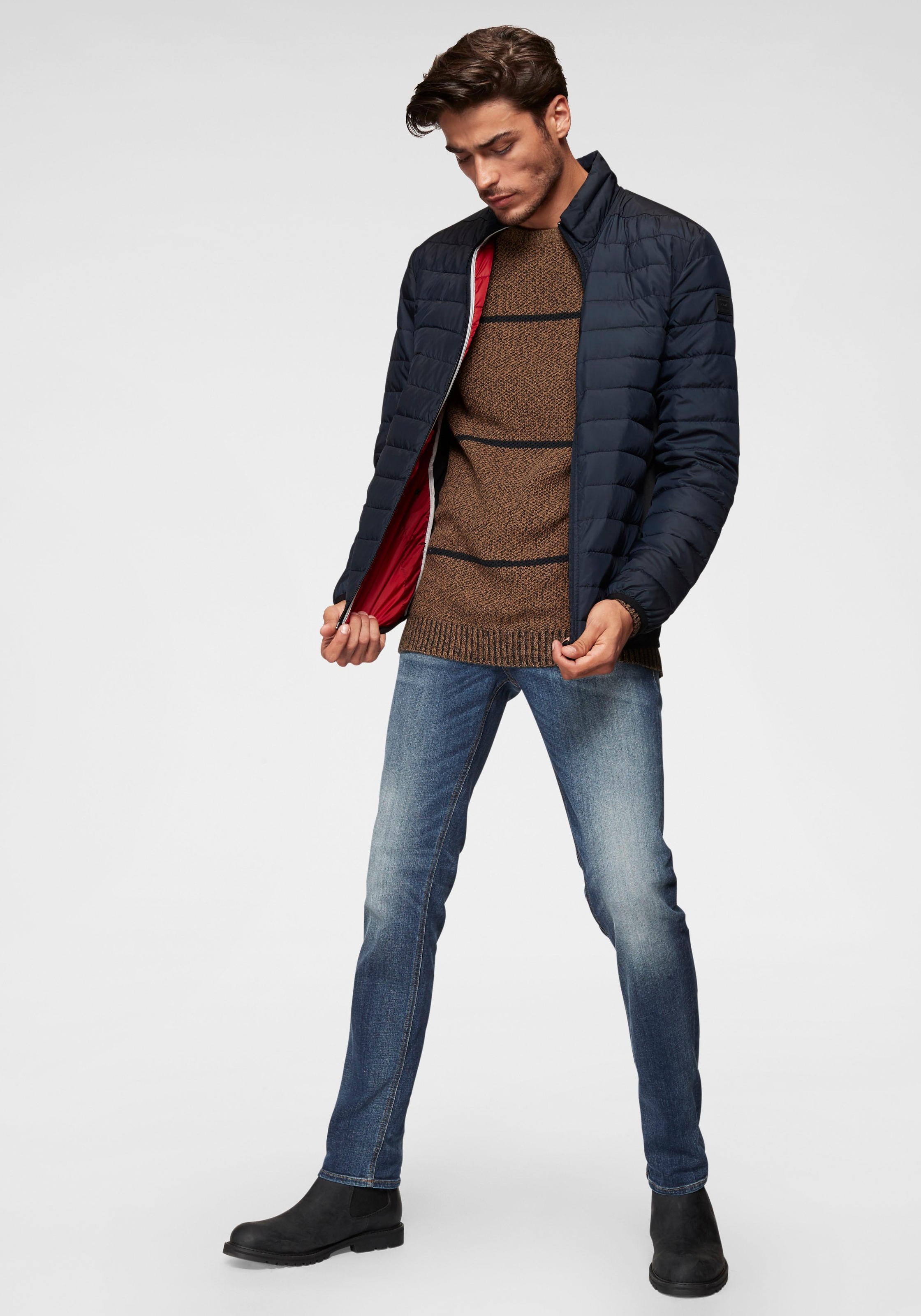 Jack & Jones Slim-fit-Jeans »JJITIM mit Waschung und praktischen Taschen«, Abriebeffekte, modisch, slim fit, Denim