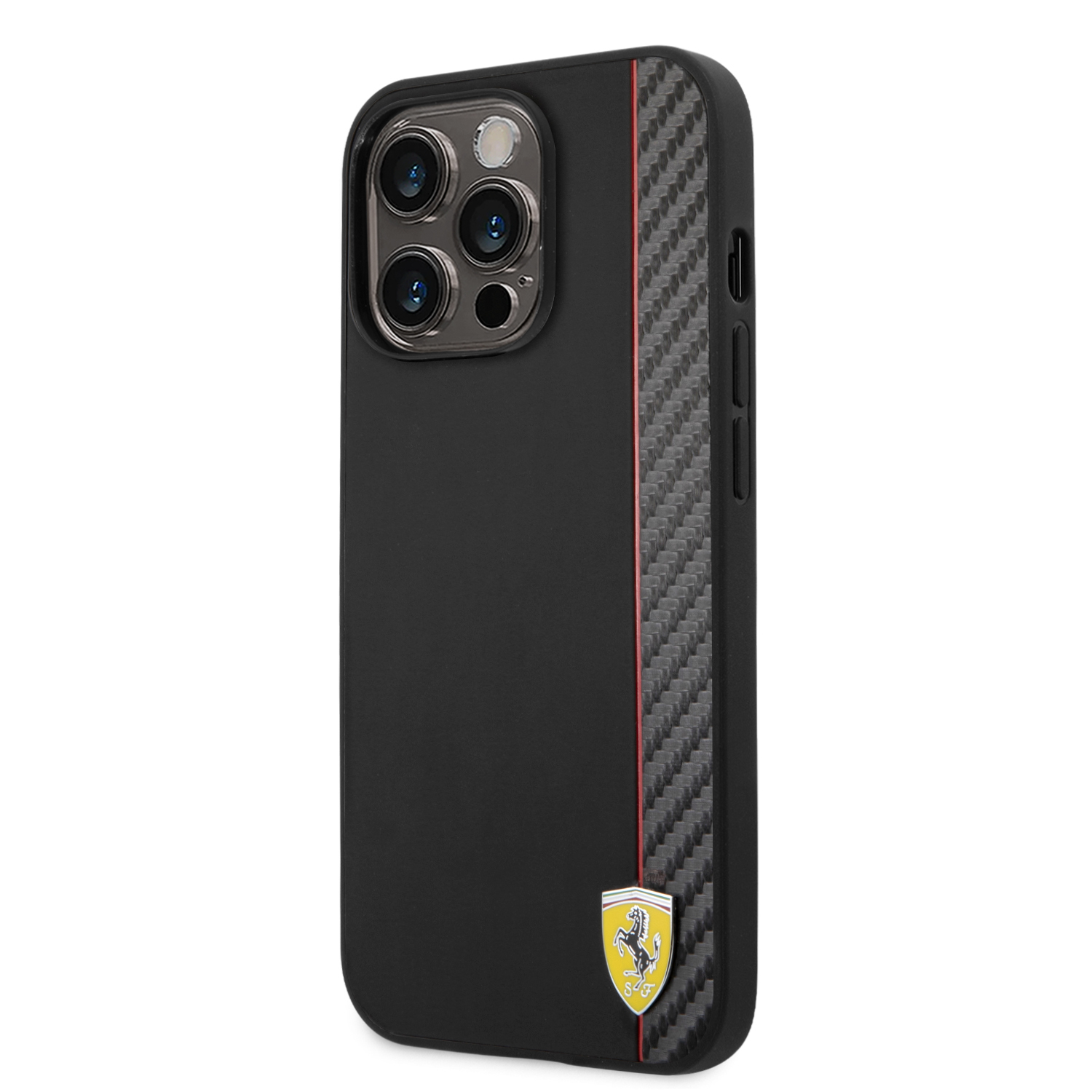 iPhone 14 Pro Max Hardcase Hülle On Track Carbon Stripe (FEHCP14XAXBK) - Schwarz