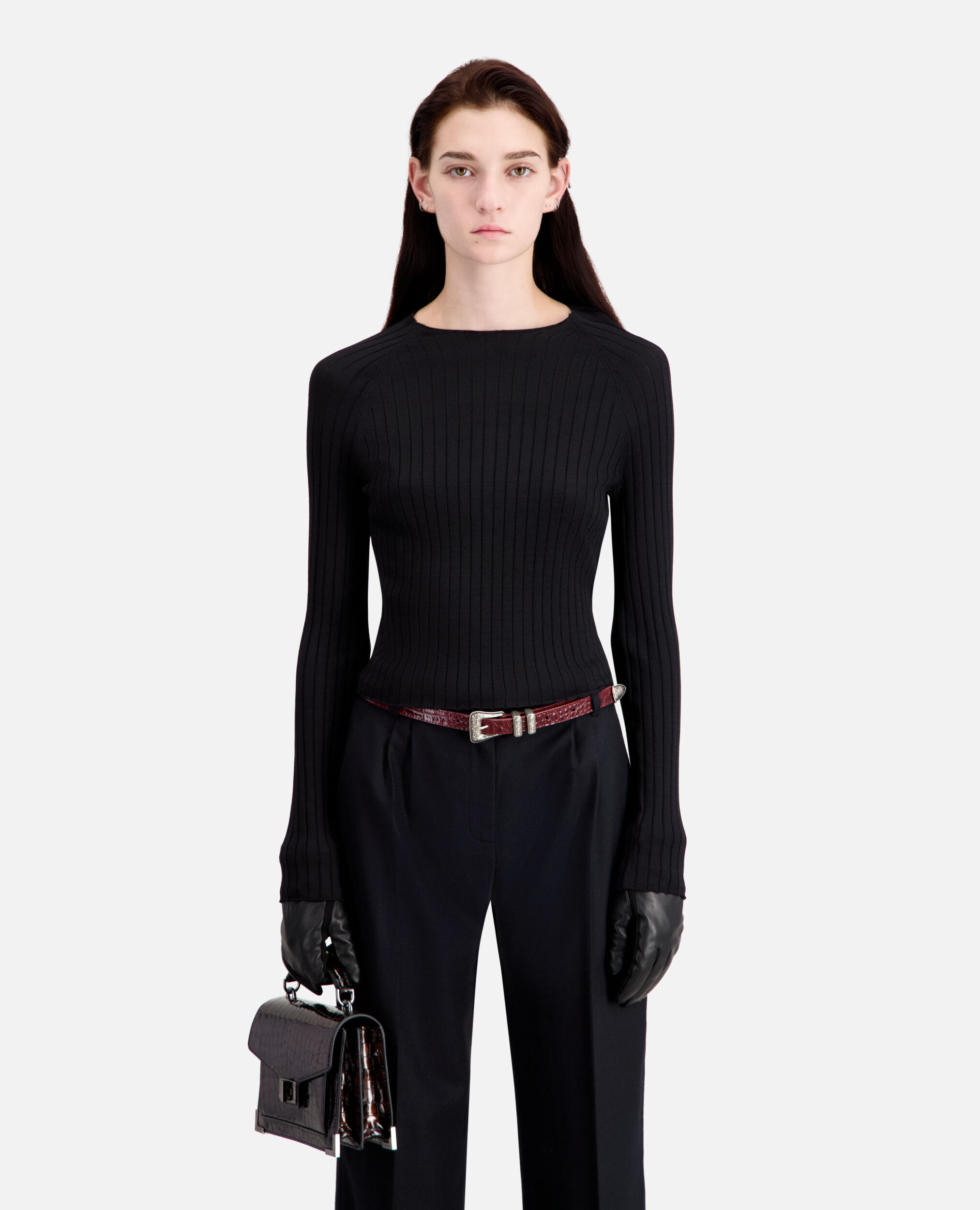 Black ribbed sweater