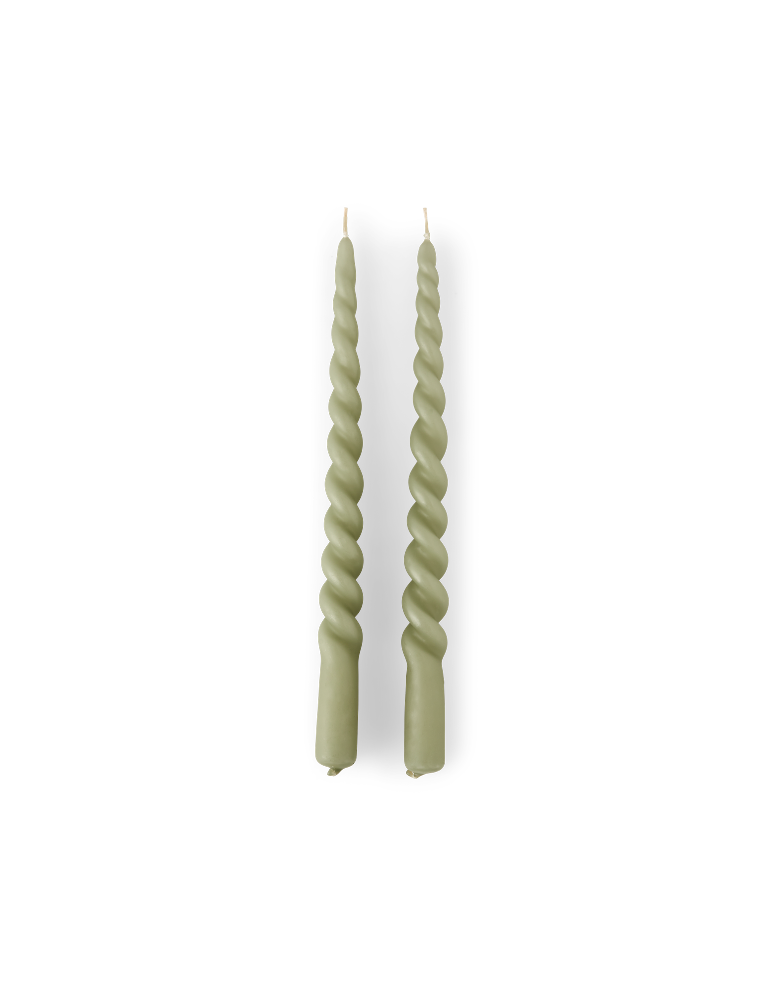 Snoede lys 28 cm | Paraffinvoks. 28 x 2,2 cm. 2 stk. | Thyme Green