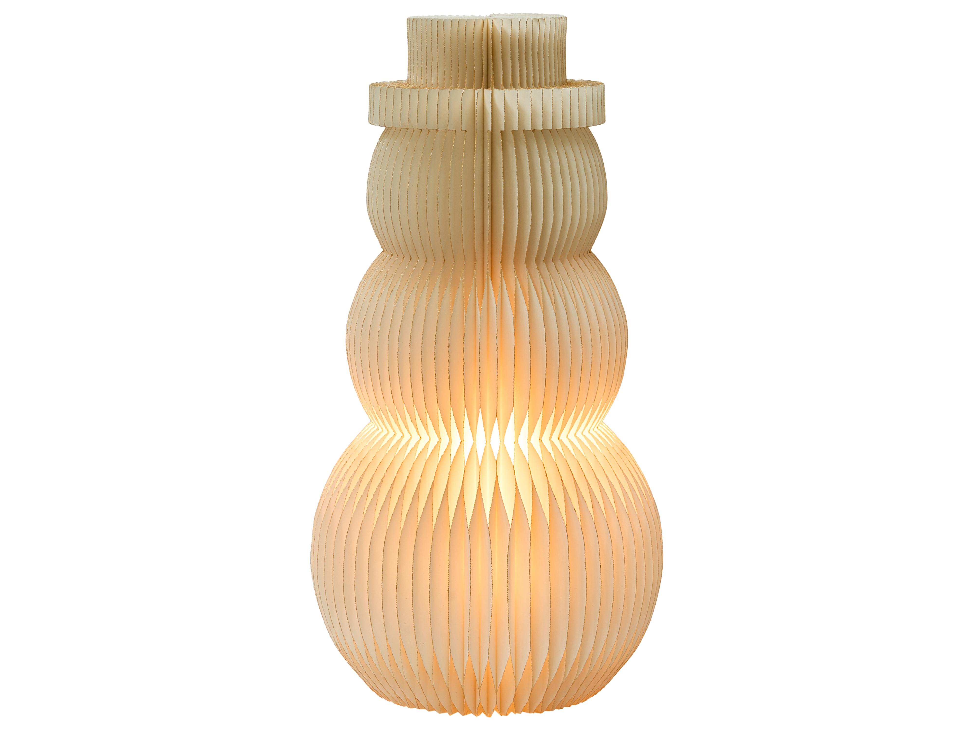 Kerstdecoratie Tafellamp BANGA Sneeuwpop 51 cm Beige