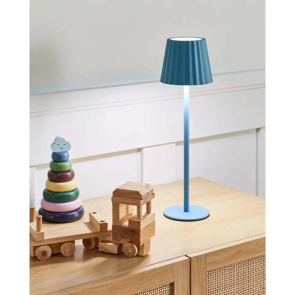 POMBEIRO - Tafellamp - Lichtblauw - Aluminium/IJzer